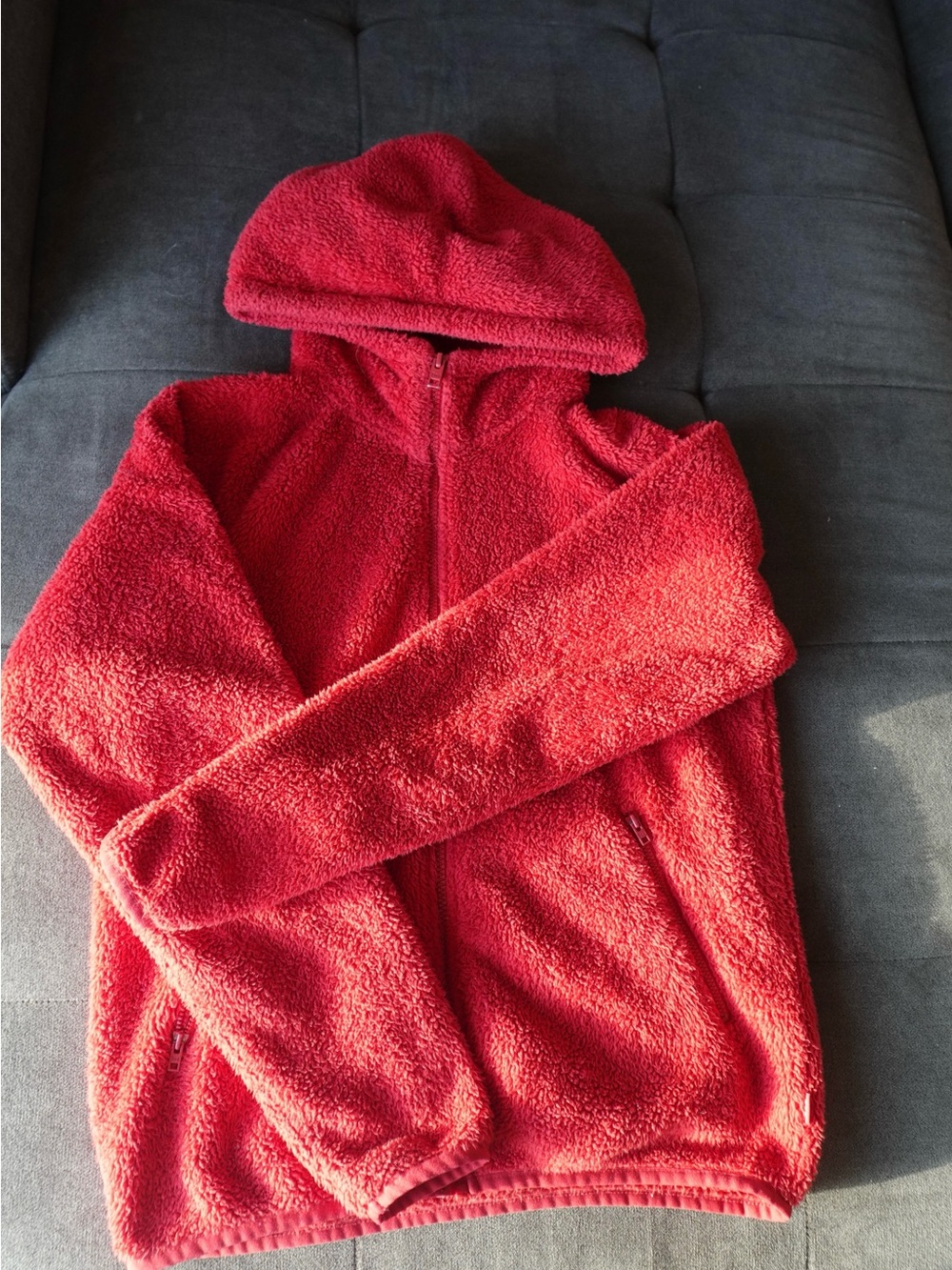 Red Aritzia sherpa zip up